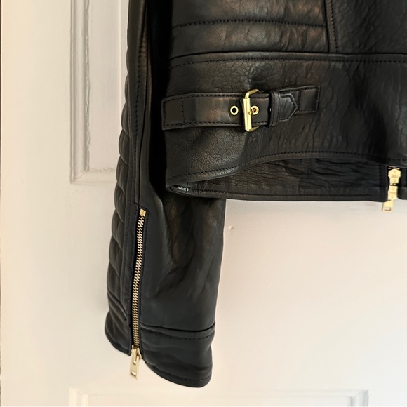 J. Crew Collection Standing Collar Leather Jacket - Picture 7 of 8